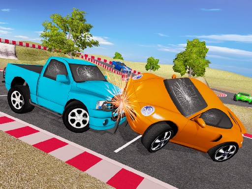 Mini Supercars Racing Crashing